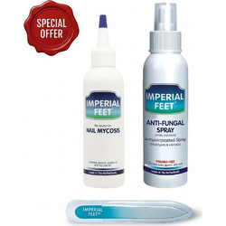 Imperial Feet Nail Mycosis 75ml + Anti-Fungal Spray 150ml + Glass Nail File
