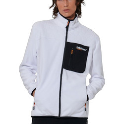 Body Action Ανδρική Ζακέτα Fleece με Φερμουάρ Λευκή 073626-01