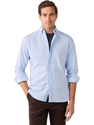 Hackett Washed Oxford Ανδρικό Πουκάμισο Μπλε HM309361