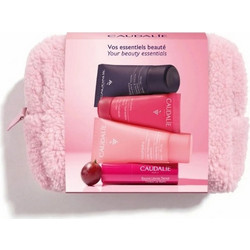 Caudalie Winter Pouch VinoHydra Moisturizing Cleansing Gel 30ml + Deep Hydration Moisturizer Cream 15ml + Tinted Lip Balm 4.5gr