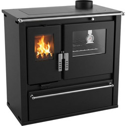 Verso CS Plus Inox Steel Black Right Ξυλόσομπα με Φούρνο 7.7kW