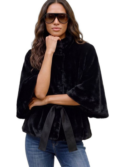 Vero Moda 3/4 Γυναικεία Γούνα Κοντή Μαύρη 10355979