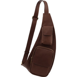 Tuscany Leather Δερμάτινη Ανδρική Τσάντα Στήθους Καφέ TL142669