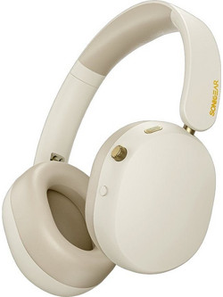 SonicGear Aura Clear 5 Ασύρματα Bluetooth Ακουστικά Over Ear με Noise Cancelling Μπεζ