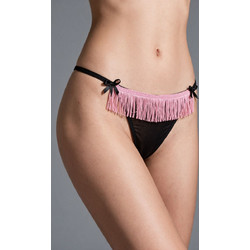 Milena By Paris Γυναικείο Sexy String Μαύρο Ροζ 7767