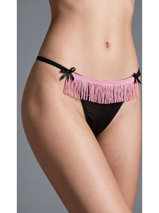 Milena By Paris Γυναικείο Sexy String Μαύρο Ροζ 7767
