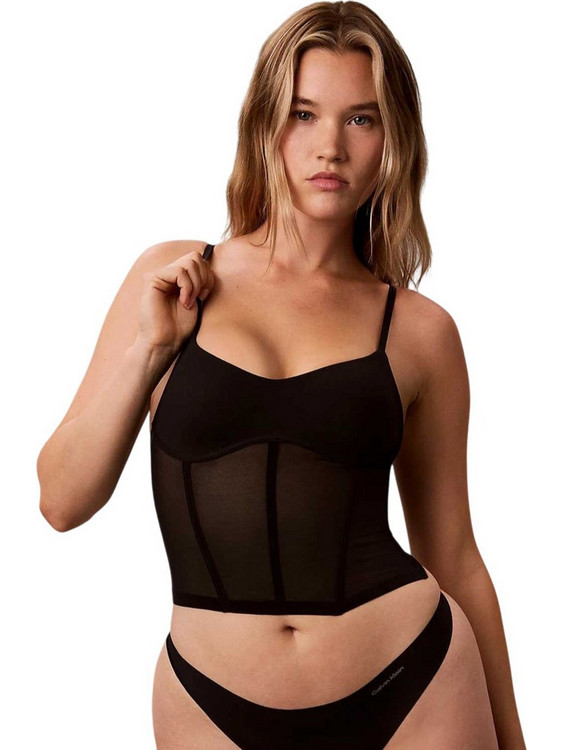 Calvin Klein Μπουστάκι με Ελαφριά Ενίσχυση με Μπανέλα Μαύρο LV00QF8917-UB1