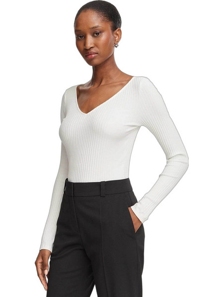 Hugo Boss Dumille Γυναικείο Χειμερινό Top Ριπ Λευκό 50571224