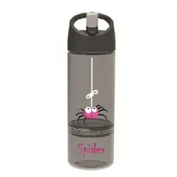 Carl Oscar Drink & Eat Spider Παιδικό Μπουκάλι Πλαστικό BPA Free με Καλαμάκι Ανθρακί 450ml