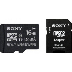 Sony microSDHC 16GB Class 10 UHS-I 40MB/s + Adapter