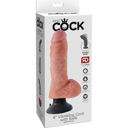 Pipedream King Cock 8" Vibrating Cock with Balls Ρεαλιστικός Δονητής 20.3cm Flesh