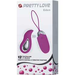 Pretty Love Eden Δονητής Egg για Ζευγάρια με Τηλεχειριστήριο 9.3cm Μωβ