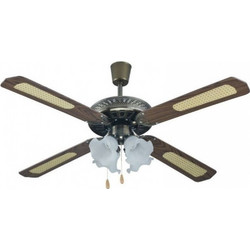 Primo WS52-4C4L Ανεμιστήρας Οροφής 132cm 65W με Φως Καφέ