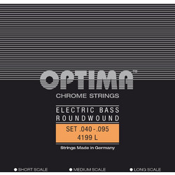 Optima 4199L Long Σετ 4 Χορδές Ηλεκτρικού Μπάσου Chrome 40-95" Light Tension