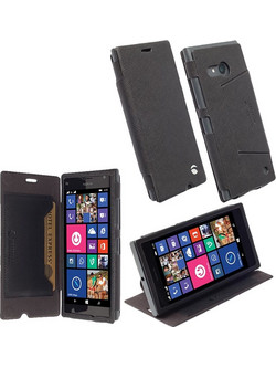 VOLTE-TEL ΘΗΚΗ NOKIA LUMIA 730 LEATHER FLIPCOVER STAND BLACK KRUSEL