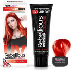 PaintGlow UV Rebellious Neon Red Ημιμόνιμη Βαφή Μαλλιών Χωρίς Αμμωνία 70ml