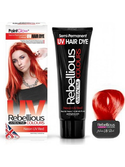 PaintGlow UV Rebellious Neon Red Ημιμόνιμη Βαφή Μαλλιών Χωρίς Αμμωνία 70ml
