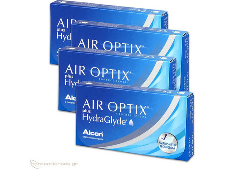 Alcon & Ciba Vision Air Optix Plus Hydraglyde Μηνιαίοι Φακοί Επαφής Σιλικόνης Υδρογέλης με Φίλτρο UV 16τμχ