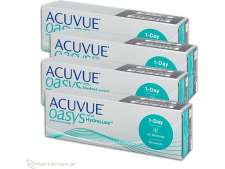 Acuvue Oasys HydraLuxe Ημερήσιοι Φακοί Επαφής Υδρογέλης με Φίλτρο UV 120τμχ