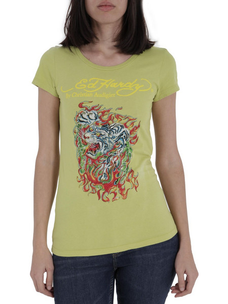 Μπλούζα Κοντομάνικη Ed Hardy Flaming Tiger A9WBBQZK-LIME-Lime Γυναικείο
