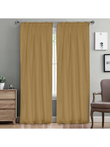 Lino Home Κουρτίνα με Τρέσα 145x295 Line 202 Gold