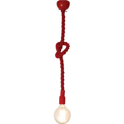 Home Lighting Cords Κρεμαστό Φωτιστικό Οροφής με Σχοινί Μονόφωτο E27 Κόκκινο 77-2314 Red
