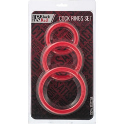 ToyFa Silicone Cock Rings Σετ Ελαστικά Δαχτυλίδια Πέους & Όρχεων Σιλικόνης Κόκκινα 3τμχ