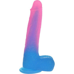 Kinksters Glitter Realist Liquid Silicon Ρεαλιστικό Dildo με Βεντούζα & Όρχεις 22cm Ροζ