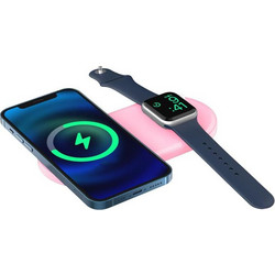 Επιτραπέζια Βάση AhaStyle PT135 για Φορτιστή MagSafe Apple iPhone & Apple Watch Silicon 2 σε 1 Ροζ