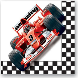 Χαρτοπετσέτες race car 12x12εκ