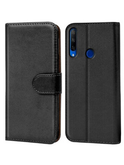 Honor 9X LITE - ΣΥΝΘΕΤΙΚΗ ΔΕΡΜΑΤΙΝΗ ΘΗΚΗ ΜΑΥΡΟ (OEM)