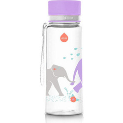 Equa Wild Elephant Παιδικό Μπουκάλι Πλαστικό BPA Free Λιλά 400ml