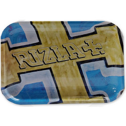 Rizla Rolling Tray Δίσκος Medium Metal Gold/Blue (22.5x30.5cm)
