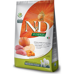 Farmina N&D Pumpkin Grain Free Adult Medium & Maxi with Boar, Pumpkin & Apple 12kg