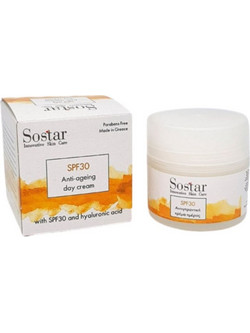 Sostar Αντιγηραντική Κρέμα Προσώπου Με Υαλουρονικό Οξύ SPF30 50ml