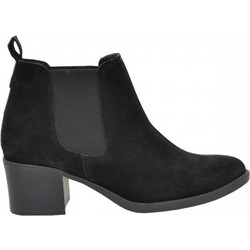S. Piero Γυναικεία Μποτάκια Chelsea Suede Μαύρα με Χοντρό Χαμηλό Τακούνι 54-04