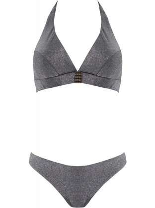 Gsecret Bikini Set Τριγωνάκι με Ενίσχυση Ανθρακί 85593-11528