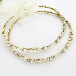 Πορσελάνινα Στέφανα Γάμου σε αποχρώσεις Ivory Gold ST218