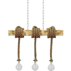 Heronia Lighting MR-10 X 10 Rope 3/L Κρεμαστό Φωτιστικό Οροφής με Σχοινί Τρίφωτο E27 Λευκό 31-0515