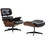 Woodwell Πολυθρόνα Relax με Υποπόδιο Δερματίνη Μαύρη E977,2