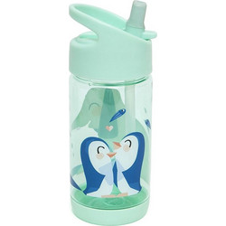 Petit Monkey Elephants Παιδικό Μπουκάλι Πλαστικό BPA Free με Καλαμάκι Πράσινο Mint 320ml