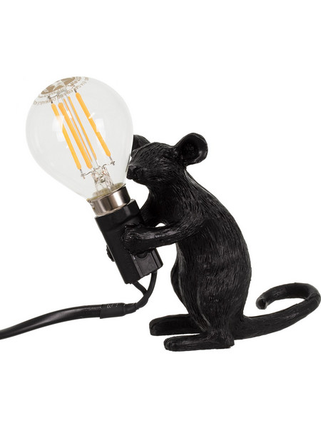 Globostar Mouse 00678 Πορτατίφ E14 Μαύρο Π4xΥ10cm