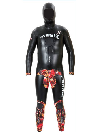 Sport Apollon elastic X-Pro Ολόσωμη Στολή Κατάδυσης Ξυρισμένη Neoprene με Επιστήθιο για Ψαροντούφεκο 6mm
