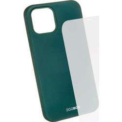 EGOBOO TPU Rubber Back Cover & Tempered Glass Case Ruby Green (iPhone 12 / 12 Pro)