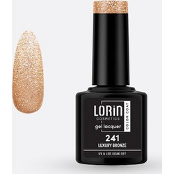 Lorin Gel Lacquer 241 Luxury Bronze Glitter Ημιμόνιμο Βερνίκι Νυχιών 8ml