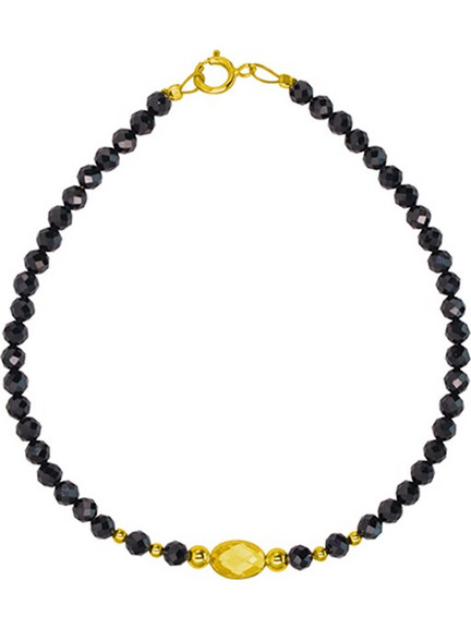 Βραχιόλι με Κ14 χρυσά στοιχεία, spinel και citrine - F124150CT