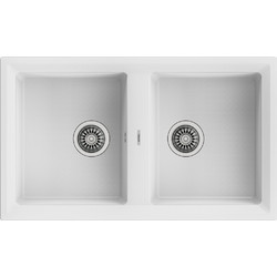Teka Stone 90 C-TG 2E Ένθετος Νεροχύτης Γρανίτη White 86x51cm