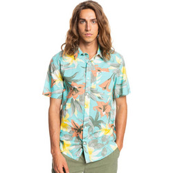 Quiksilver Garden Path Ανδρικό Πουκάμισο Βαμβακερό Φλοράλ Κοντομάνικο Κανονική Γραμμή Πολύχρωμο Γαλάζιο EQYWT04286