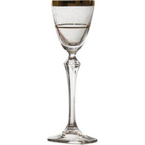 Crystalex Σετ Ποτήρια Λικέρ Κρυστάλλινα Κολωνάτα Elisabeth Gold 70ml 6τμχ 07-034-0071