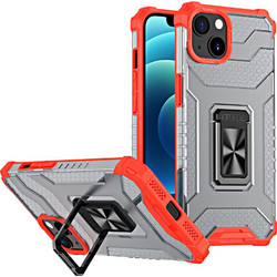 Crystal Ring Case Kickstand Tough Rugged Cover for iPhone 13 red